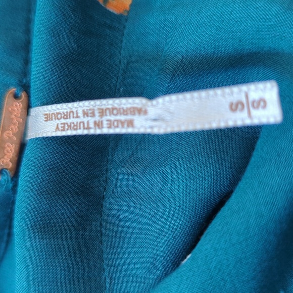 Free People Tuscan Dreams Turquoise Tunic S - Picture 16 of 16